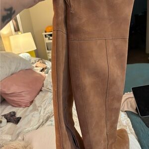 Loeffler Randall Jos Suede Over-The-Knee Flat boots.